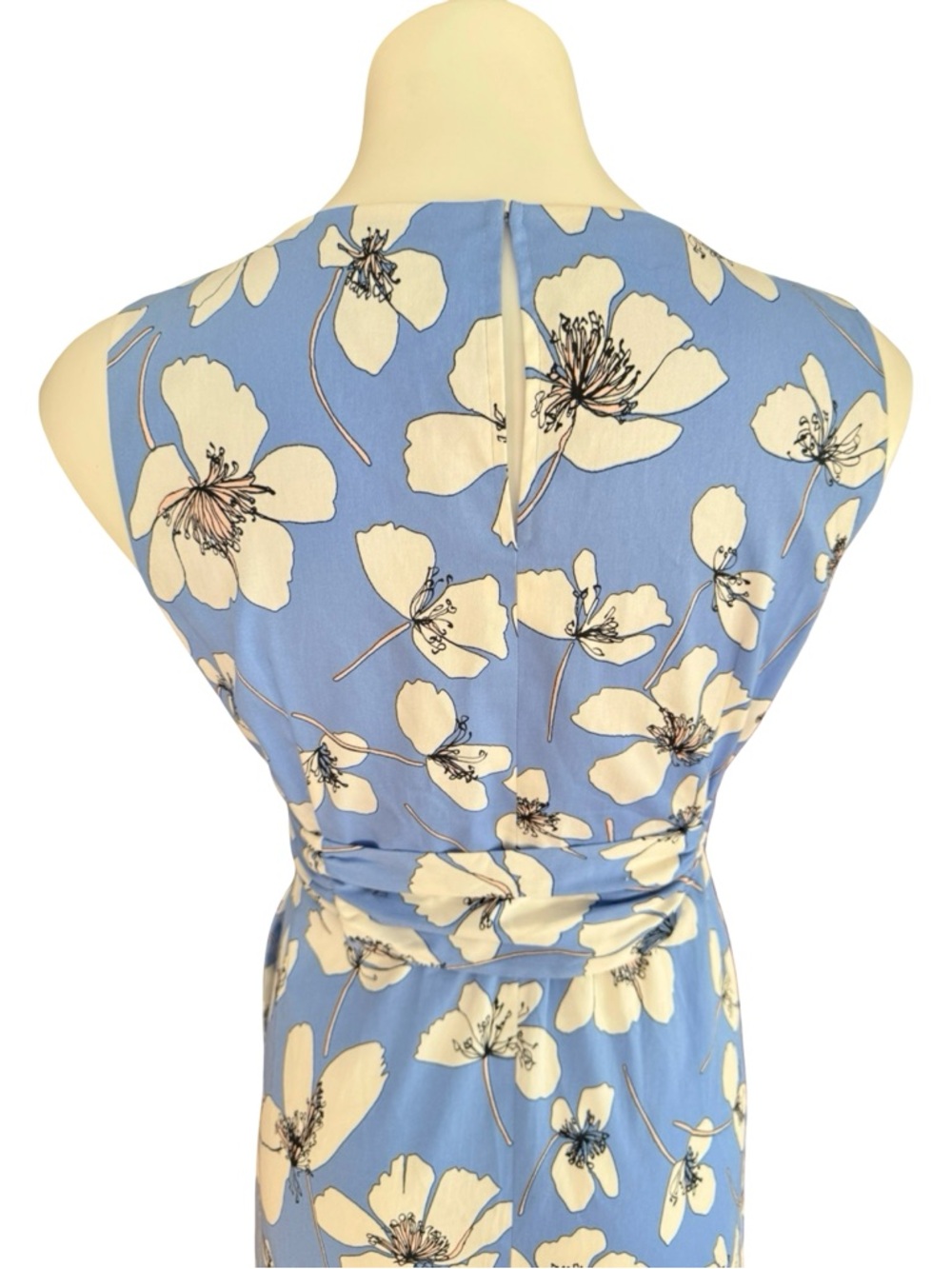 Anne Klein Floral Garden PartyPrint Belted Midi Dress Sleeveless Cotton S - Picture 6 of 10